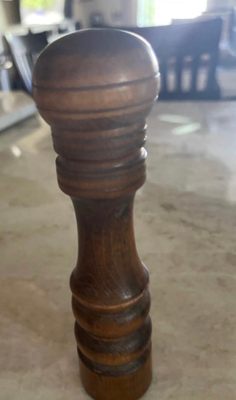Vintage wood salt or pepper shaker -1